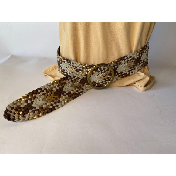 Braided Wide Belt in Various Metallic Colors - Picture 9 of 13